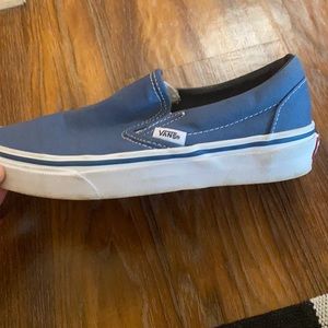 Blue vans wore once